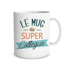 Mug super collègue bleu 12x9.5x8cm