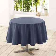 Nappe de table ronde en polyester uni béton 180cm