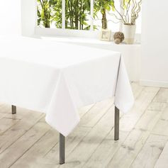 Nappe rectangulaire anti-taches ESSENTIEL blanche 140x250cm