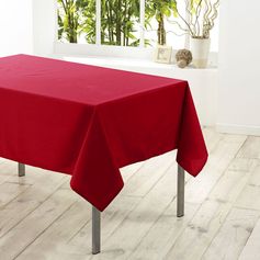 Nappe rectangulaire anti-taches ESSENTIEL rouge 140x200cm