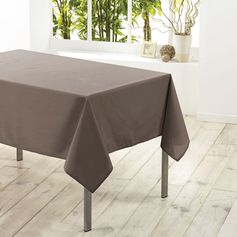 Nappe rectangulaire anti-taches ESSENTIEL taupe 140x300cm