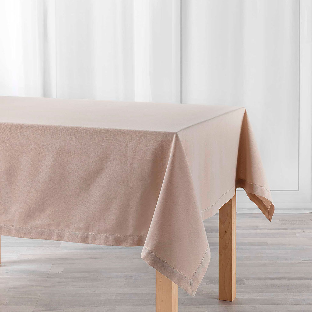 Nappe rectangulaire coton uni lin 140x240cm Centrakor