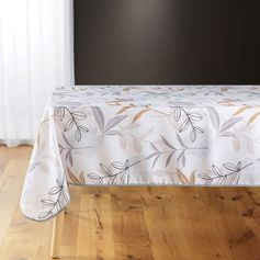 Nappe rectangulaire MIRALINE polyester beige et blanche 150x240cm