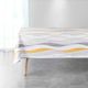 Nappe rectangulaire ONDULYS polyester blanc et jaune 150x240cm