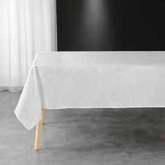 Nappe rectangulaire PLUMETTE polyester blanc 140x240cm