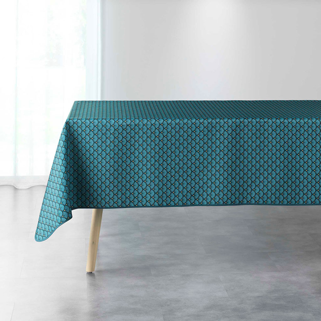 Nappe rectangulaire polyester ARTCHIC bleu 150x240cm Centrakor