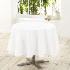 Nappe ronde anti-taches ESSENTIEL blanche D 180cm