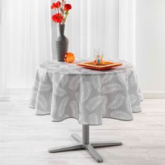 Nappe ronde LIFETTE polyester grise  D 180cm