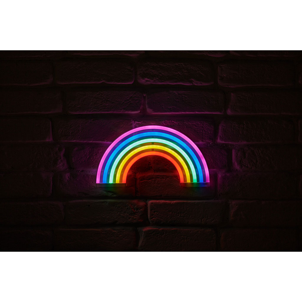 L'Arc〜en〜Ciel Néon arc-en-ciel multicolore à piles 30x16cm - Centrakor