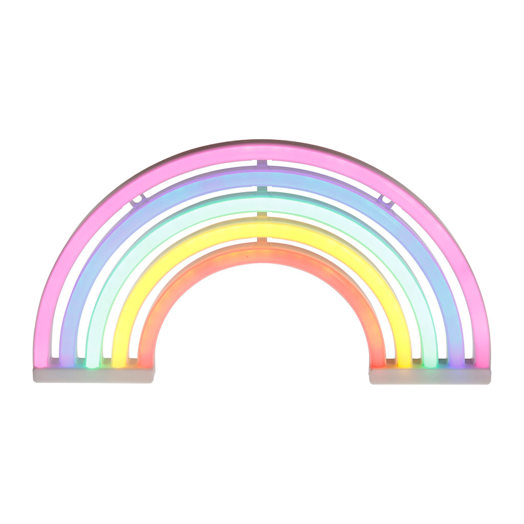 Néon arc-en-ciel multicolore à piles 30x16cm - Centrakor