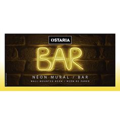Néon "bar" jaune à piles 12.7x25cm
