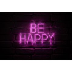 Néon "Be happy" USB rose 39x23.5cm