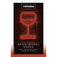 Néon verre de vin rouge à piles 20x12cm