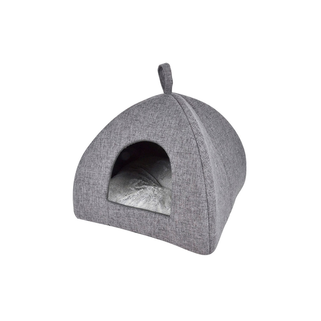Niche tipi cocooning gris anthracite chien et chat