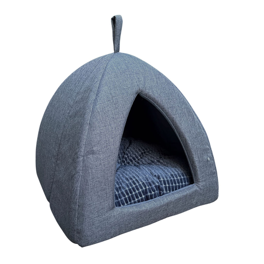 Niche tipi SOFT TOUCH chien et chat bleu H 40cm