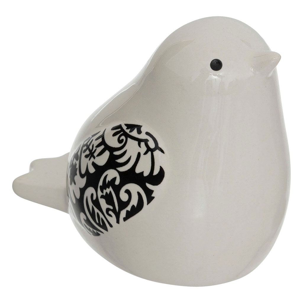 Oiseau décoratif en dolomite blanc 8x10.5x6cm