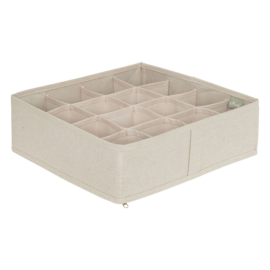 Organiseur de tiroir DRESSY 16 compartiments beige 31x31x10cm