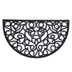 Paillasson demi lune caoutchouc noir 45x75cm