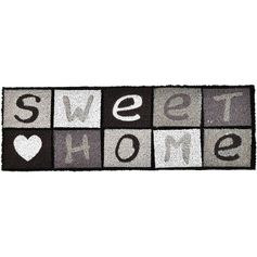 Paillasson rectangulaire en coco gris et noir imprimé 25x75cm