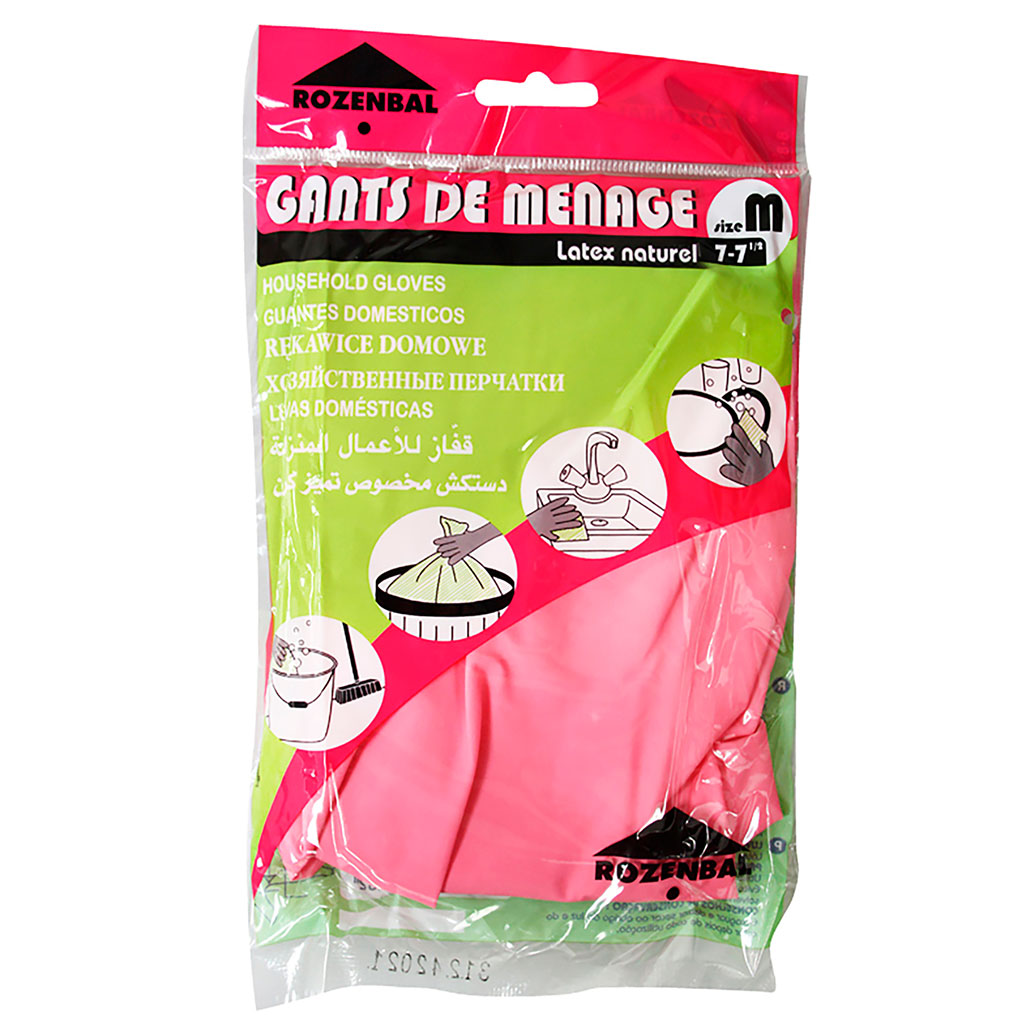 Paire de gants de ménage en latex naturel taille 7