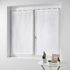 Paire de vitrage polyester à passants HALTONA blanc 60x160cm