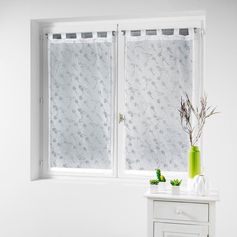 Paire de vitrages à passants polyester DALYA blanc 60x120cm