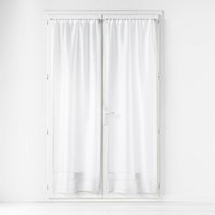 Paire de vitrages avec passants cachés LISSEA polyester blanc 70x200cm