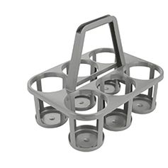 Panier 6 bouteilles taupe 26x34x26cm