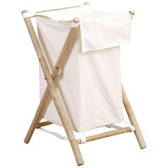Panier à linge pliable bambou 39x65x37cm
