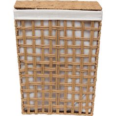Panier à linge rectangulaire ajouré naturel 38x48x26cm