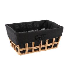 Panier ajourée rectangulaire lin noir 28x13x20cm