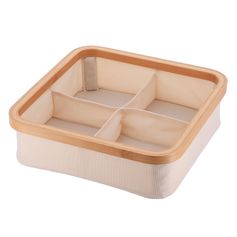 Panier carré chic intérieur 4 compartiments naturel 30x30x3.5cm