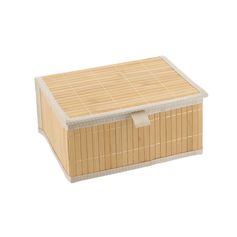 Panier de rangement à rabat bambou 25x12x19cm