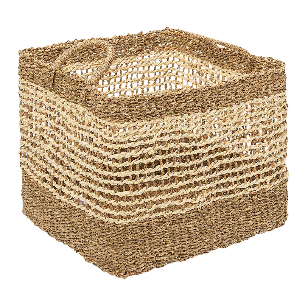Panier de rangement ajouré osier naturel 30x25x30cm Centrakor