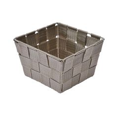 Panier de rangement évasé polyester taupe 14x9x14cm