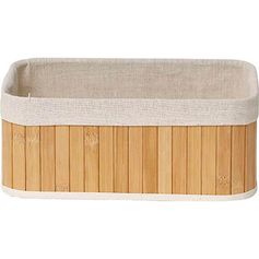 Panier de rangement rectangulaire bambou 29.5x12x18.5cm