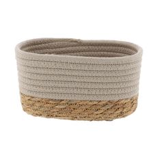 Panier de rangement rectangulaire coton végétal beige 19x10x11cm
