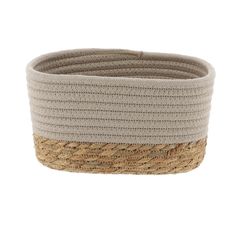 Panier de rangement rectangulaire coton végétal beige 21x12x13cm