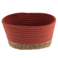 Panier de rangement rectangulaire coton végétal terracotta 21x12x13cm