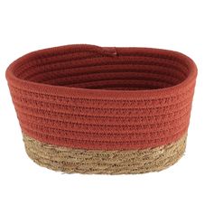 Panier de rangement rectangulaire coton végétal terracotta 23x13.5x15cm