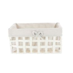 Panier de rangement rectangulaire tressé blanc 30x16x15cm