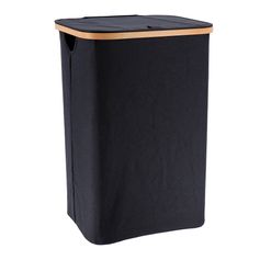 Panier linge chic intérieur rectangle noir 40x60x30cm