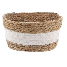 Panier osier ligne blanche 23.5x12x16cm