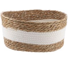 Panier osier ligne blanche 28x14x18cm