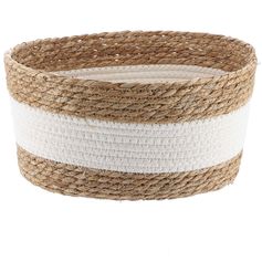 Panier osier ligne blanche 33x16x25cm