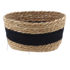 Panier osier ligne noir 23.5x12x17cm