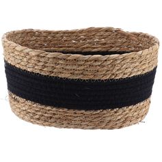 Panier osier ligne noir 28x14x22cm