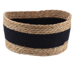 Panier osier ligne noir 33x16x26cm