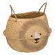 Panier déco enfant imprimé lion en roseaux D 35cm
