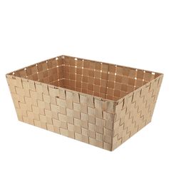 Panier rangement polyester beige 32.5x18x45cm